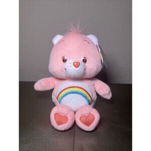 2003 Care Bears Pink Rainbow Cheer Bear Plush NWT 8” Play Along Toys